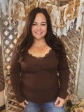 Willow & Lace Top-CURVY-BROWN