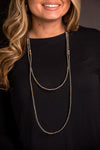 66" Dainty Gold Disc & Navajo Pearl Necklace