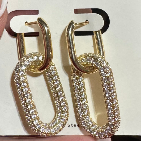 Crystal Double Huggie Earrings