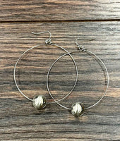 Handmade Silver Navajo Bead Hoop Earrings