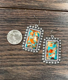 Rectangular Gemstone Earrings