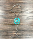 Squash Navajo Turquoise Y-Necklace