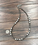 Handmade 23" Cylindrical Navajo Bead Necklace