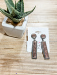Tooled Metal Bar Earrings