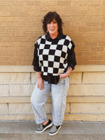 King Me Checkered Sweater Vest-CURVY