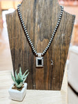 Rectangle Slide Navajo Pearl Necklace