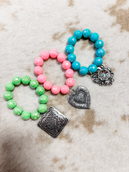 Tri Color Concho Bracelet Pack