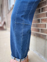 Layton Dark High Rise Boyfriend Barrel Jeans