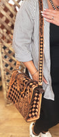 Brown Diamond Checkered Bag