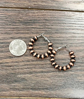 Copper Navajo Bead Hoop Earrings