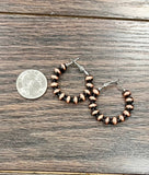 Copper Navajo Bead Hoop Earrings