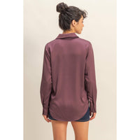 Takin' The Slow Ride Satin Button Up Top