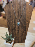 Square Bubble Floral Necklace