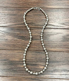 Large Single Strand Handmade Silver Navajo Necklace