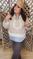 Lucky Horseshoe Sweater-CURVY