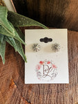 Small Sunburst Concho Stud Earrings