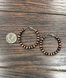 Copper Navajo Bead Hoop Earrings