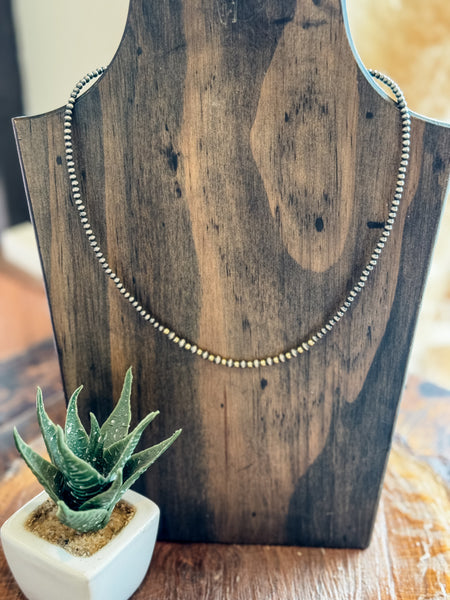 3mm Navajo Pearl & Gold Necklace