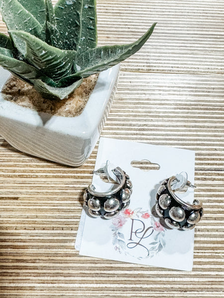 Bubble Teardrop Huggie Earrings