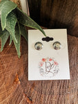 Small Etched Button Stud Earrings