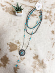 Triple Chain Concho Necklace