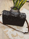 Large Black Tooled Trunk Bag