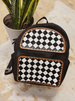 Black Checkered Backpack