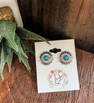 Concho Turq Center Stud Earrings