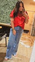 Chase You Down The Driveway Super High Rise TC Denim-CURVY
