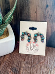 Horseshoe Pink Dahlia Stud Earrings