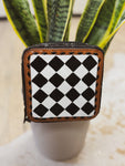 Small B&W Checkered Black Cowhide Jewelry Box