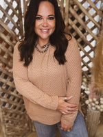 Backup Plan Textured Knit Crewneck Sweater