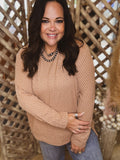 Backup Plan Textured Knit Crewneck Sweater