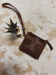 Brown Leather Wristlet Wallet