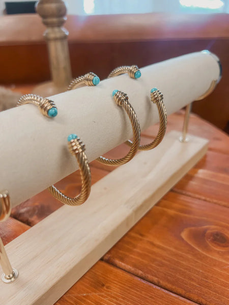 Gold & Turq Cable Bracelet