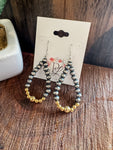 Navajo Pearl & Gold Teardrop earrings