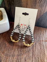 Navajo Pearl & Gold Teardrop earrings