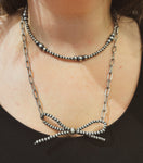 Petite Chain & Navajo Pearl Bow Necklace