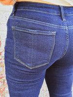 Reba Button Fly Mid Rise Flare Denim
