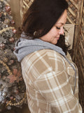 Snowdrift Plaid Hooded Jacket-CURVY