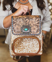 Brindle & Turquoise Backpack