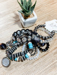 Black & Turq Bracelet Stack