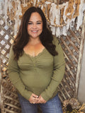 Willow & Lace Top-CURVY-OLIVE