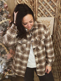 Cabin Comfort Plaid Jacket-CURVY