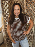 Espresso & Cream Striped Tee