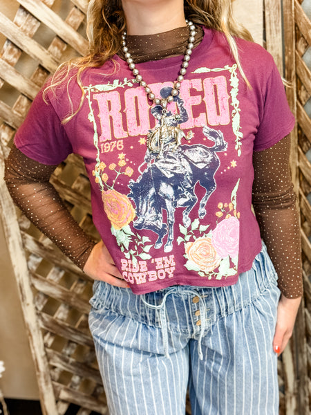 Rodeo 1976 Ride 'Em Cowboy Cropped Tee
