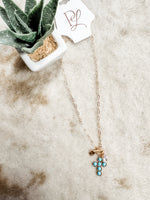 Turquoise Cross Charm Necklace