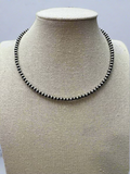 4mm Sterling Silver Pearl Choker - 14 inch
