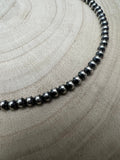 4mm Sterling Silver Pearl Choker - 14 inch