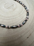 Torpedo choker Sterling Silver Pearls and pink conch